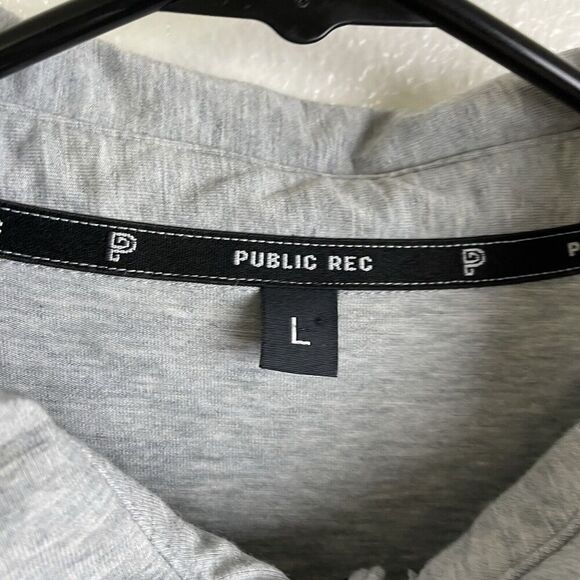 Public Rec Polo Shirt Large Mens Grey Short Sleeve Performance Preppy Active - Picture 8 of 13